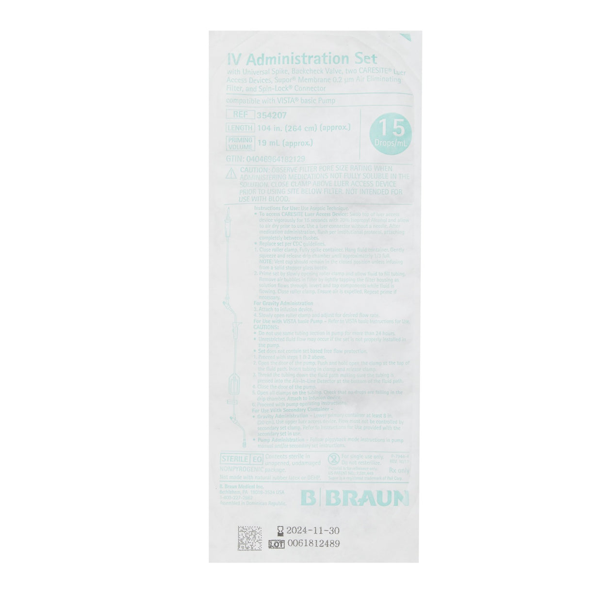 Primary IV Administration Set Caresite® Gravity Without Flow Regulator - BeHope