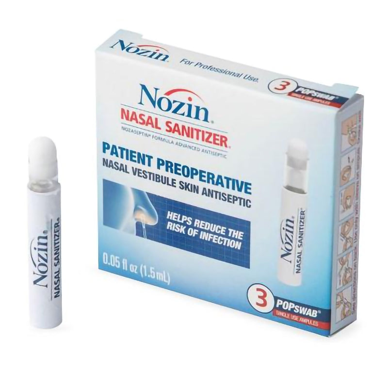 Antiseptic Ethyl Alcohol NOZIN® Nasal Sanitizer® POPswab® Patient Preoperative Nasal Swab 1.5 mL Ampule - BeHope