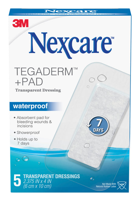 Transparent Film Dressing with Pad Nexcareâ„¢ Tegadermâ„¢+ Pad 2-3/8 X 4 Inch 2 Tab Delivery Rectangle Sterile - BeHope