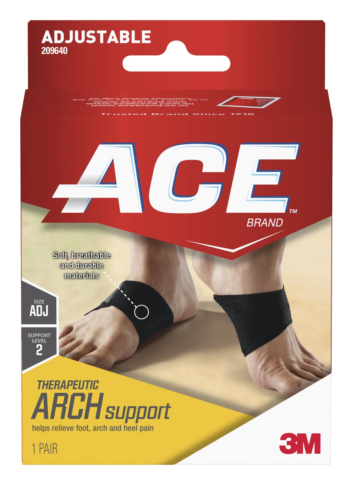 Arch Support 3M™ Ace™ Therapeutic Foot Relief Black - BeHope