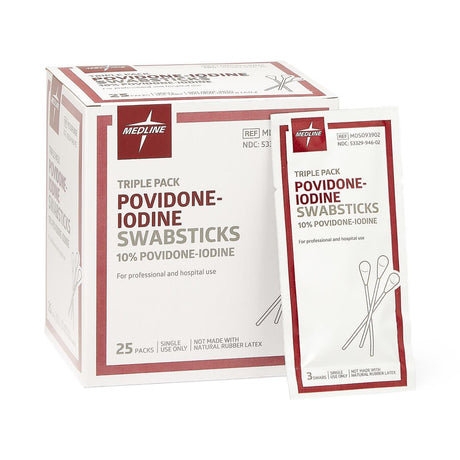 Impregnated Swabstick 10% Strength Povidone-Iodine Individual Packet NonSterile - BeHope