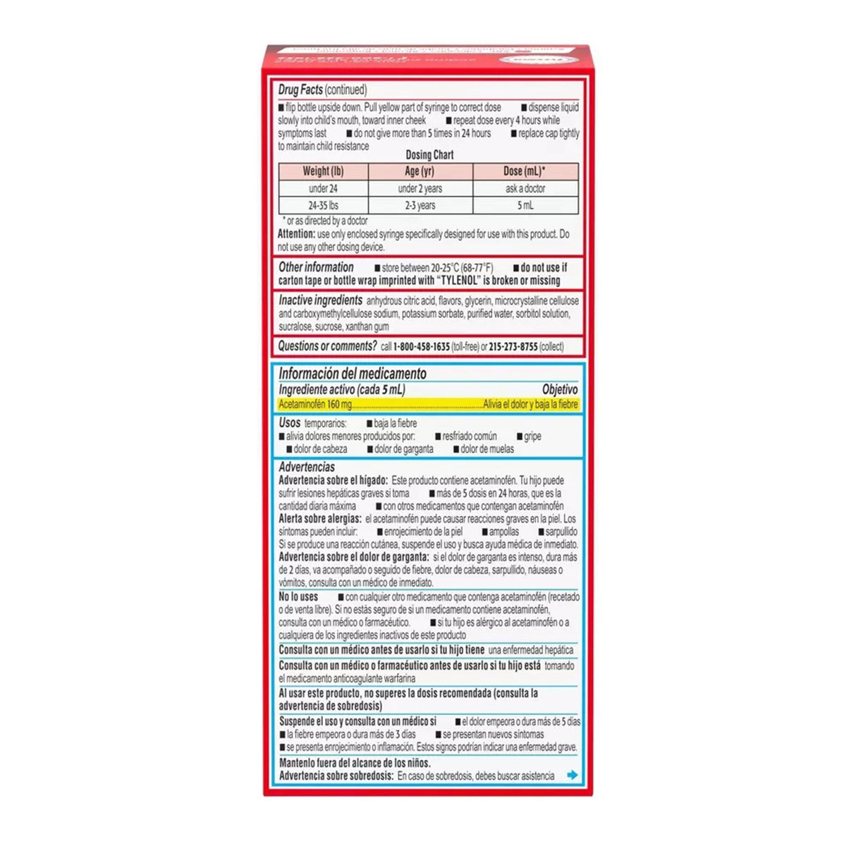 Infants' Pain Relief Tylenol® Dye Free 160 mg / 5 mL Strength Acetaminophen Oral Suspension 2 oz. - BeHope