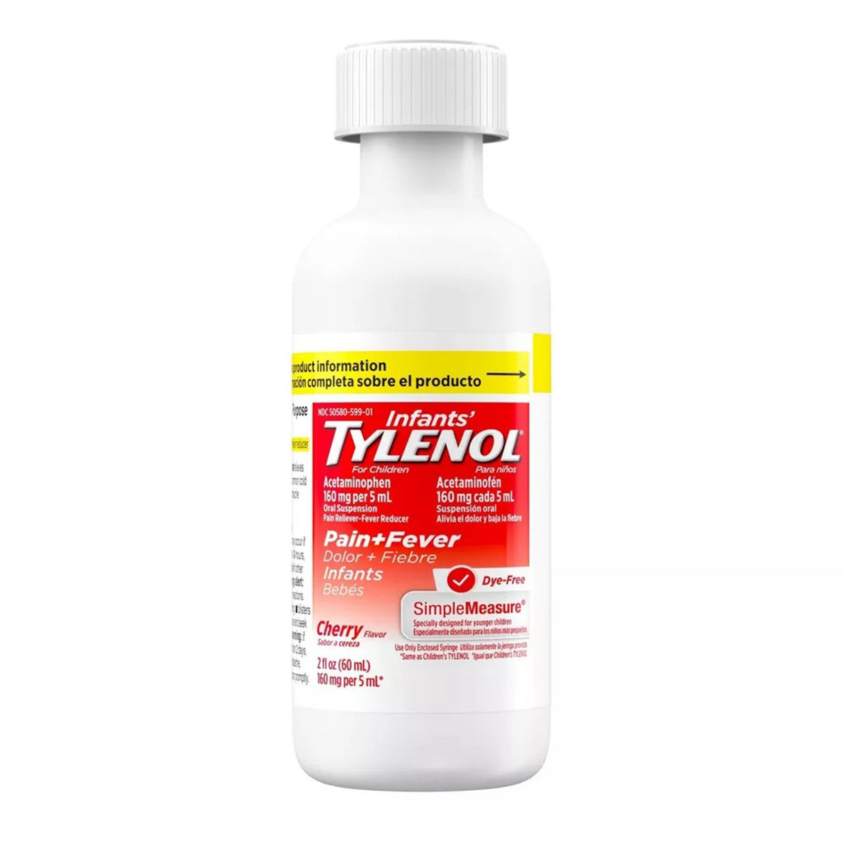 Infants' Pain Relief Tylenol® Dye Free 160 mg / 5 mL Strength Acetaminophen Oral Suspension 2 oz. - BeHope