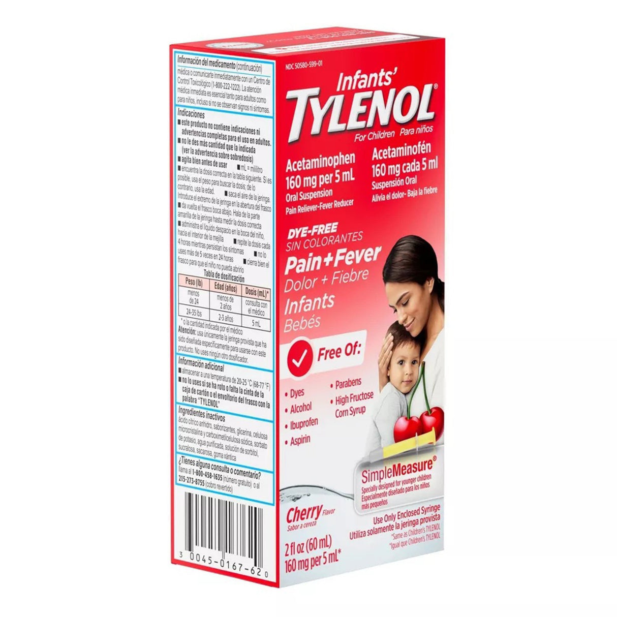 Infants' Pain Relief Tylenol® Dye Free 160 mg / 5 mL Strength Acetaminophen Oral Suspension 2 oz. - BeHope