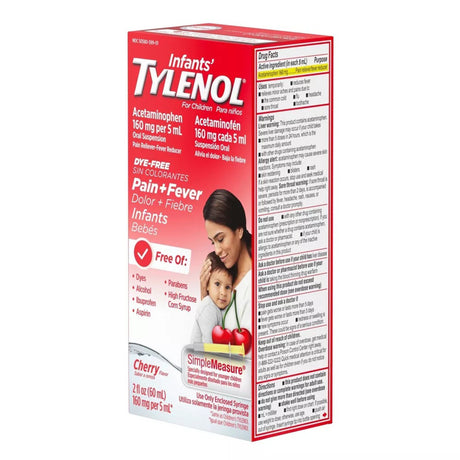 Infants' Pain Relief Tylenol® Dye Free Acetaminophen Oral Suspension for Fever and Pain - BeHope