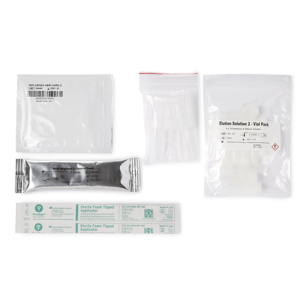 Respiratory Test Kit BinaxNOW® Influenza A&B Card 2 With Alere™ Reader Interpretation Influenza A + B 22 Tests CLIA Waived - BeHope