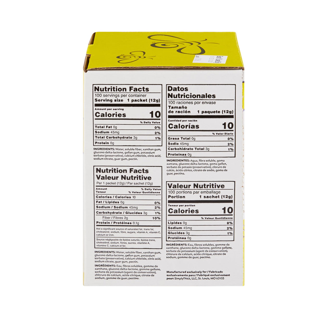 Food and Beverage Thickener SimplyThick® Easy Mix 12 Gram Individual Packet Unflavored Gel IDDSI Level 3 Moderately Thick/Liquidized - BeHope