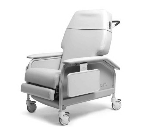 Extra Wide Recliner Deluxe Clinical Care® FR587W Series Blue Vinyl Casters - BeHope