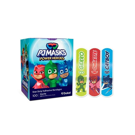 Adhesive Strip Stat Stripâ® Plastic Kid Design (pj Masks Power Hero) 3/4 X 3 Inch Sterile - Behope