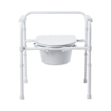 3-in-1 Commode Chair McKesson Fixed Arms Steel Frame Back Bar 13-1/2 Inch Seat Width 350 lbs. Weight Capacity - BeHope