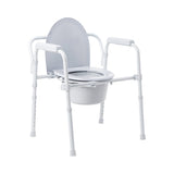 3-in-1 Commode Chair McKesson Fixed Arms Steel Frame Back Bar 13-1/2 Inch Seat Width 350 lbs. Weight Capacity - BeHope
