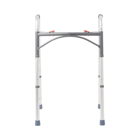Dual Release Folding Walker Adjustable Height McKesson Aluminum Frame 350 lbs. Weight Capacity 32 to 39 Inch Height - BeHope