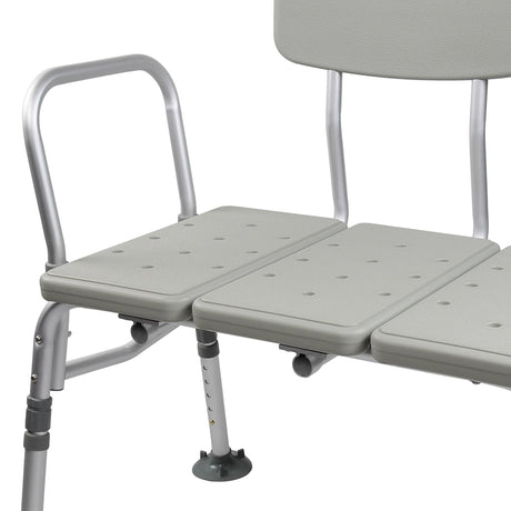 Mckesson Knocked Down Aluminum Bath Transfer Bench with Removable Arm Rail - BeHope