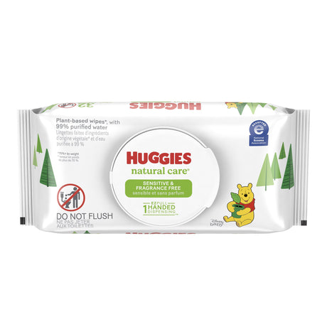 Baby Wipes Huggies® Natural Care® Sensitive Unscented Plant Based Hypoallergenic - BeHope