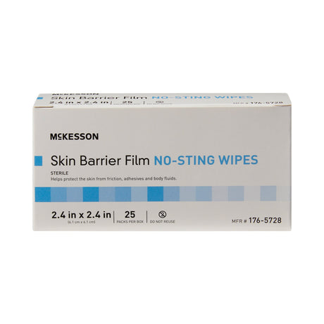 Skin Barrier Wipe McKesson No Sting 75 to 100% Strength Hexamethyldisiloxane Individual Packet Sterile - BeHope