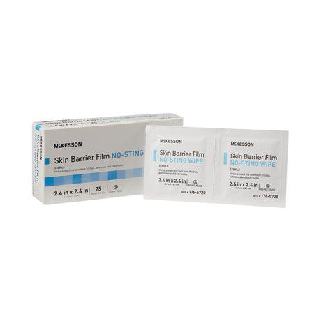 Skin Barrier Wipe McKesson No Sting 75 to 100% Strength Hexamethyldisiloxane Individual Packet Sterile - BeHope
