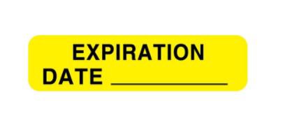 Pre-Printed Label Auxiliary Label Yellow Paper Expiration Date Black Quality Control Label 5/16 X 1-1/4 Inch - BeHope