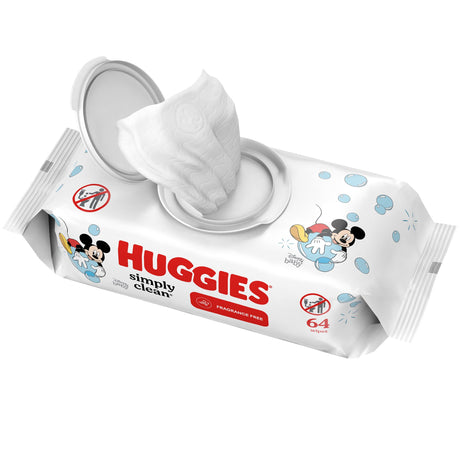 Baby Wipe Huggies® Simply Clean® Fragrance Free Gentle Sensitive Skin Family - BeHope