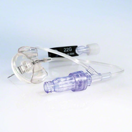 Huber Needle Infusion Set Surecan™ Safety II 22 Gauge 4/5 Inch 8 Inch Tubing Needleless Y-Site Injection Port - BeHope