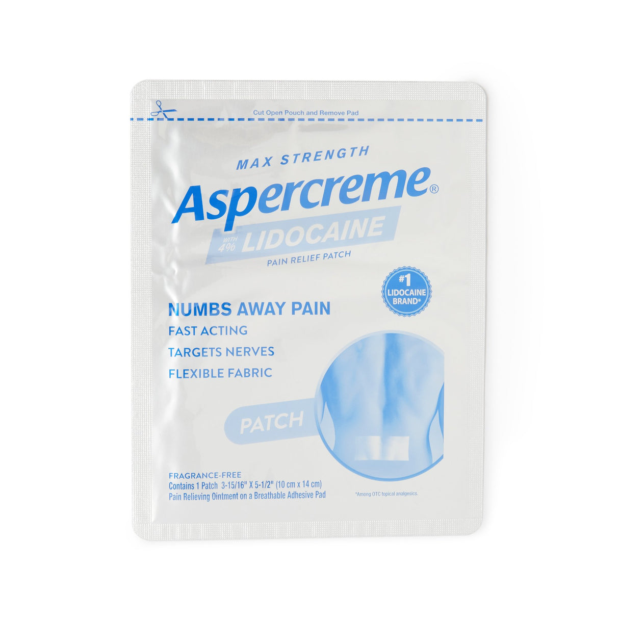 Topical Pain Relief Aspercreme® 4% Strength Lidocaine Patch 5 per Box - BeHope