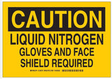 Door Sign Caution Brady™ Caution Liquid Nitrogen Gloves and Face Shield Required - BeHope