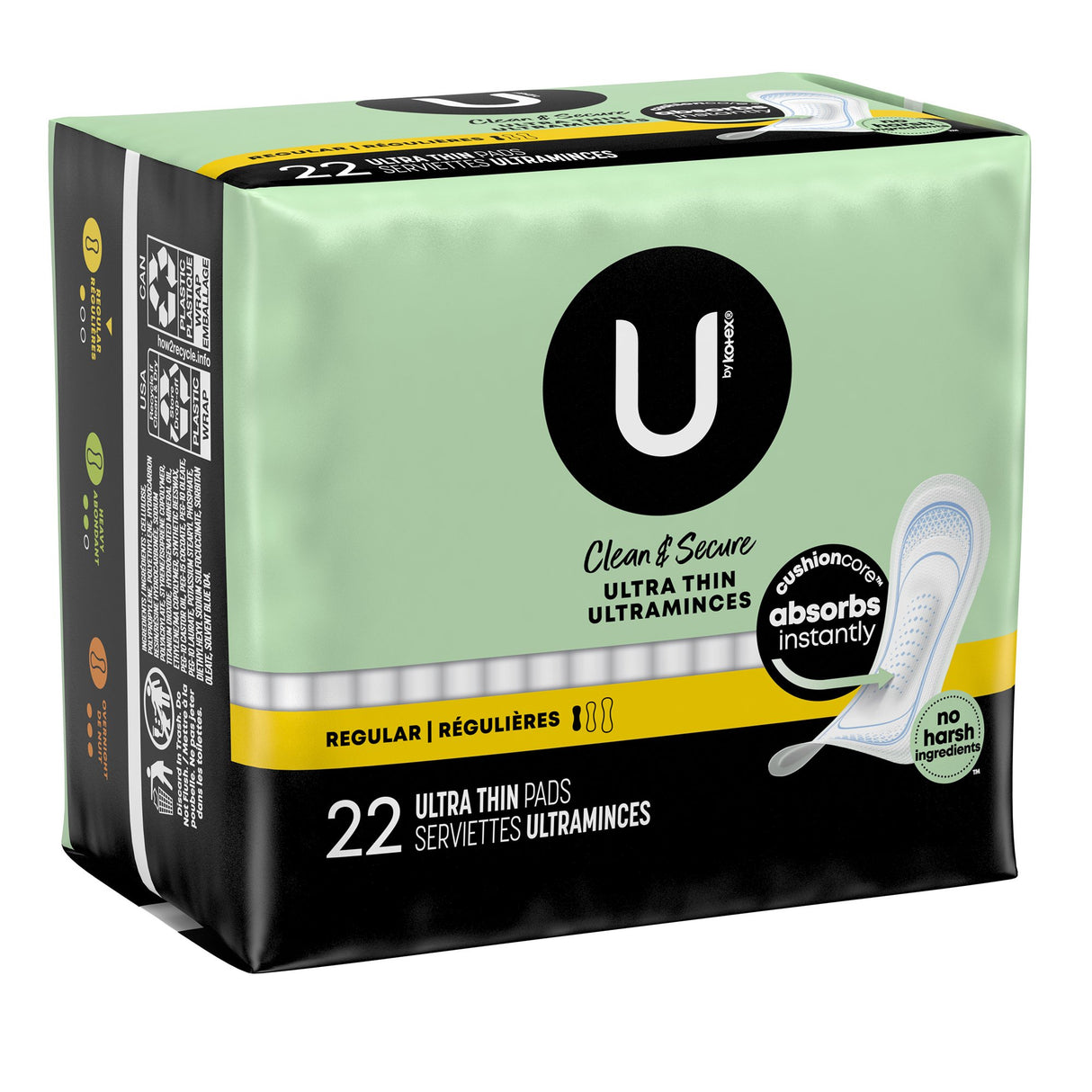 Feminine Pad U by Kotex® Ultra Thin Regular Absorbency - BeHope