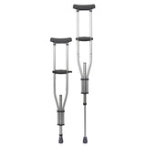 Underarm Crutches McKesson Youth / Adult / Tall Adult 4 Foot 6 Inch to 6 Foot 6 Inch User Height Aluminum Frame 300 lbs. Weight Capacity - BeHope