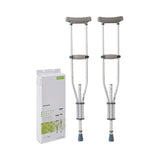 Underarm Crutches McKesson Youth / Adult / Tall Adult 4 Foot 6 Inch to 6 Foot 6 Inch User Height Aluminum Frame 300 lbs. Weight Capacity - BeHope