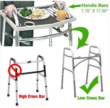 Walker Tray w/ Grip Mat  Gray - Gray