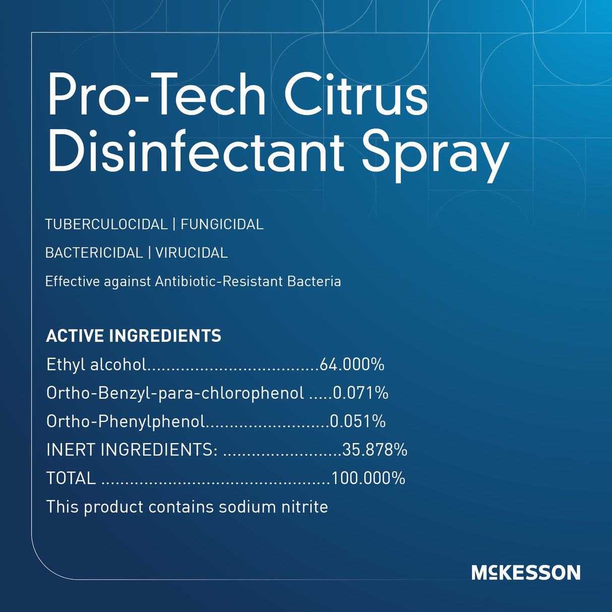 Surface Disinfectant Cleaner McKesson Pro-Tech Alcohol Based Aerosol Spray Liquid 16 oz. Can Citrus Scent NonSterile - BeHope