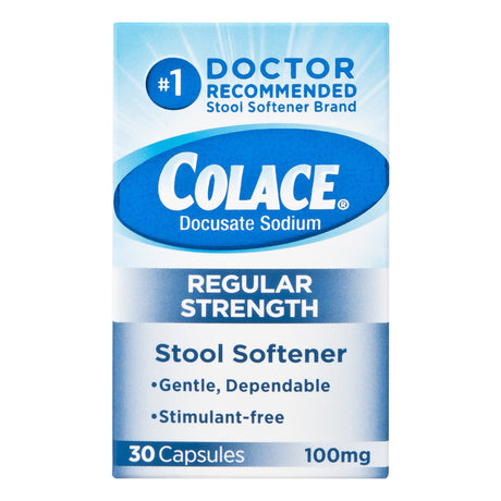 Stool Softener Colace Capsule 30 per Box 100 mg Strength Docusate Sodium - BeHope