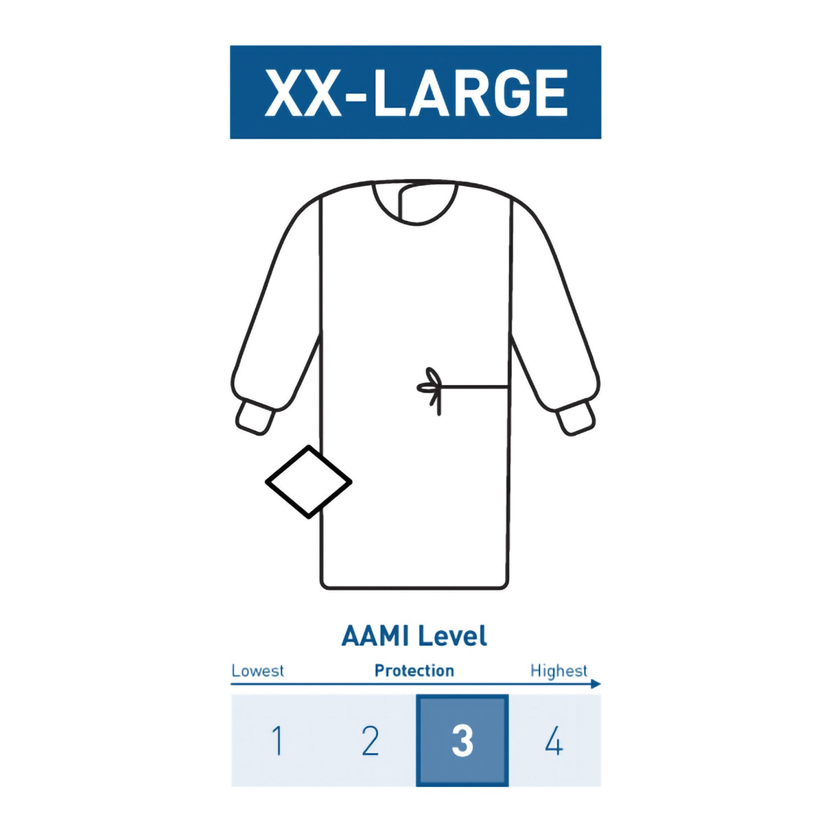 Non-Reinforced Surgical Gown with Towel McKesson 2X-Large Blue Sterile AAMI Level 3 Disposable - BeHope