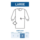 Non-Reinforced Surgical Gown with Towel McKesson Large Blue Sterile AAMI Level 3 Disposable - BeHope