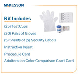 Drugs of Abuse Test Kit McKesson AMP, BAR, BUP, BZO, COC, mAMP/MET, MDMA, MOP300, MTD, OXY, PCP, THC (OX, pH, SG) 25 Tests CLIA Waived - BeHope