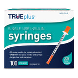Standard Insulin Syringe with Needle TRUEplus® 1 mL 5/16 Inch 30 Gauge NonSafety Regular Wall - BeHope