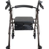 Déambulateur en aluminium noir à 4 roues avec frein à boucle