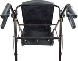Déambulateur en aluminium noir à 4 roues avec frein à boucle