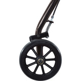 Déambulateur en aluminium noir à 4 roues avec frein à boucle