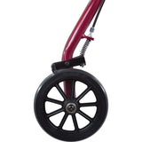 Déambulateur en aluminium avec frein à boucle bordeaux 4 roues