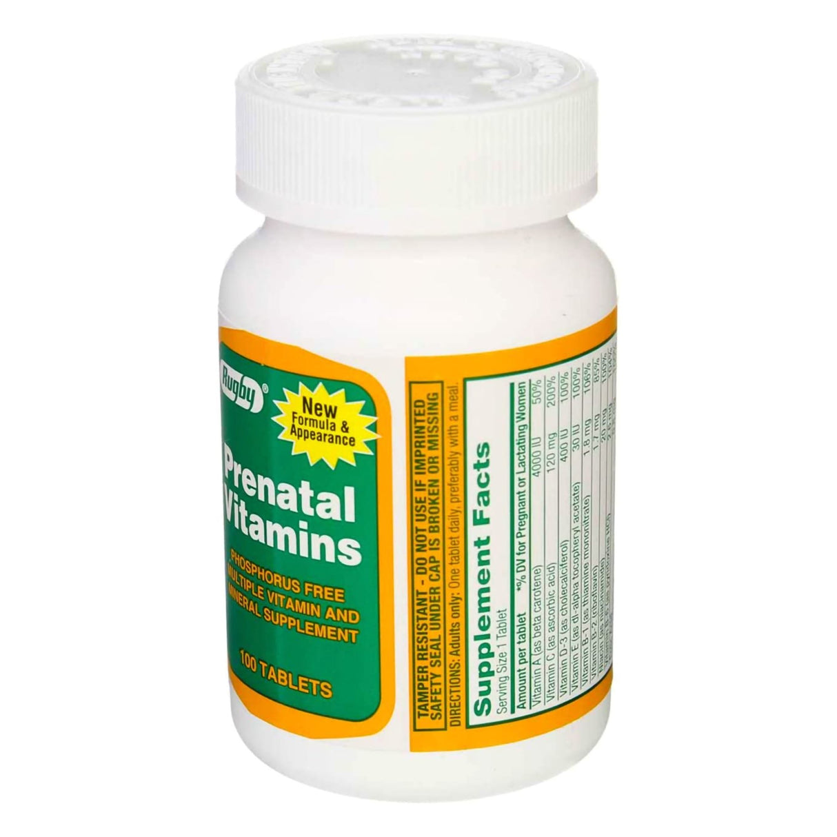 Prenatal Vitamin Supplement Rugby® PNV no.95 / Ferrous fum / Folic ac Tablet 100 per Bottle - BeHope