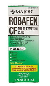 Cold and Cough Relief Robafen® CF 10 mg - 100 mg - 5 mg / 5 mL Strength Liquid 4 oz. - BeHope