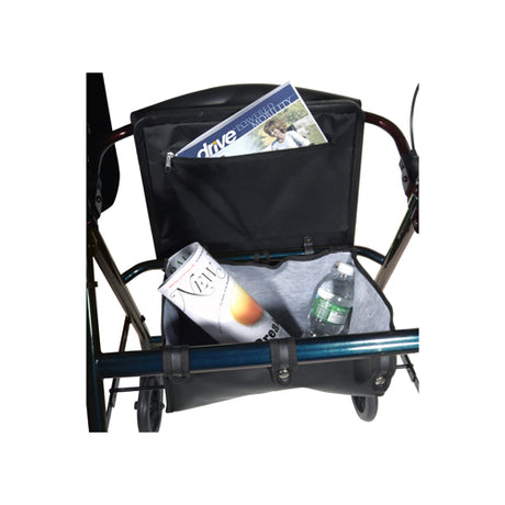Rollator 4-Wheel with Pouch & Padded Seat  Black - Drive