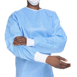 Non-Reinforced Surgical Gown with Towel McKesson 3X-Large Blue Sterile AAMI Level 3 Disposable - BeHope
