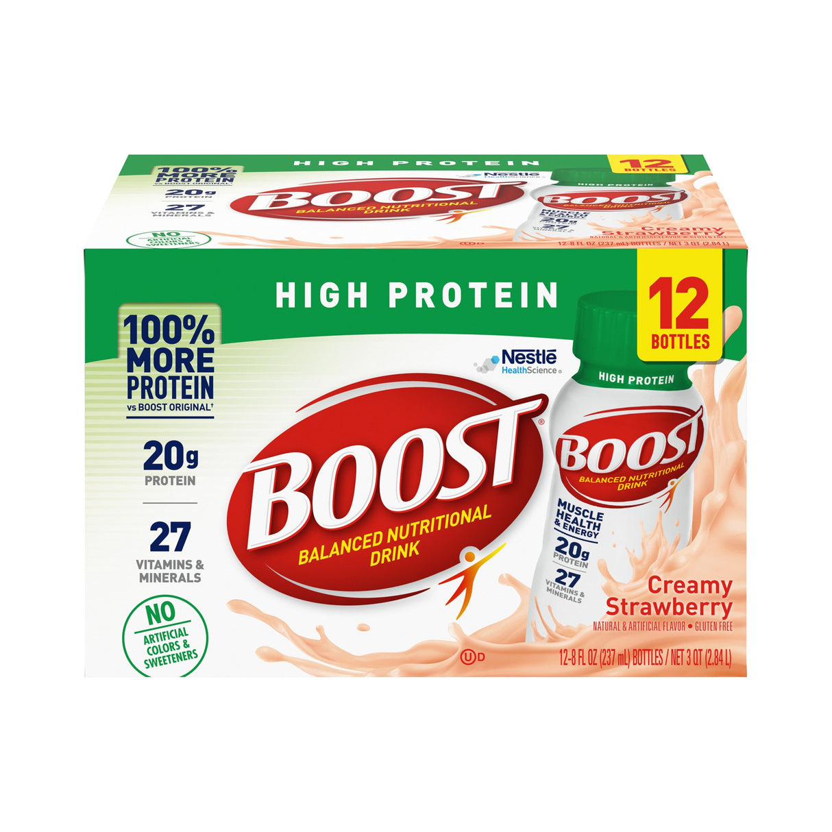 Oral Supplement Boost® High Protein Creamy Strawberry Flavor Liquid 8 oz. Bottle - BeHope