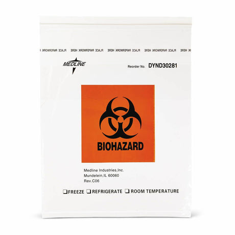 Specimen Transport Bag 12 X 15 Inch Zip Closure Biohazard Symbol / Storage Instructions NonSterile - BeHope