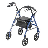 4 Wheel Steel Rollator w/7�  Casters & Basket- Loop-Blue