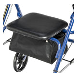 4 Wheel Steel Rollator w/7�  Casters & Basket- Loop-Blue