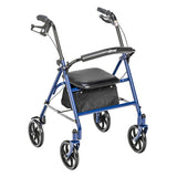 4 Wheel Steel Rollator w/7�  Casters & Basket- Loop-Blue