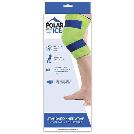 Cold Pack with Wrap Polar Ice® Knee Standard 13 X 16 Inch Nylon / Polyester / Water Reusable - BeHope