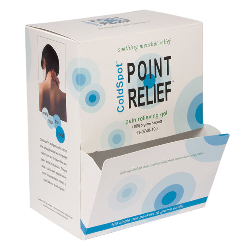Distributeur de gel antidouleur Point Relief ColdSpot avec 100 sachets de 5 g